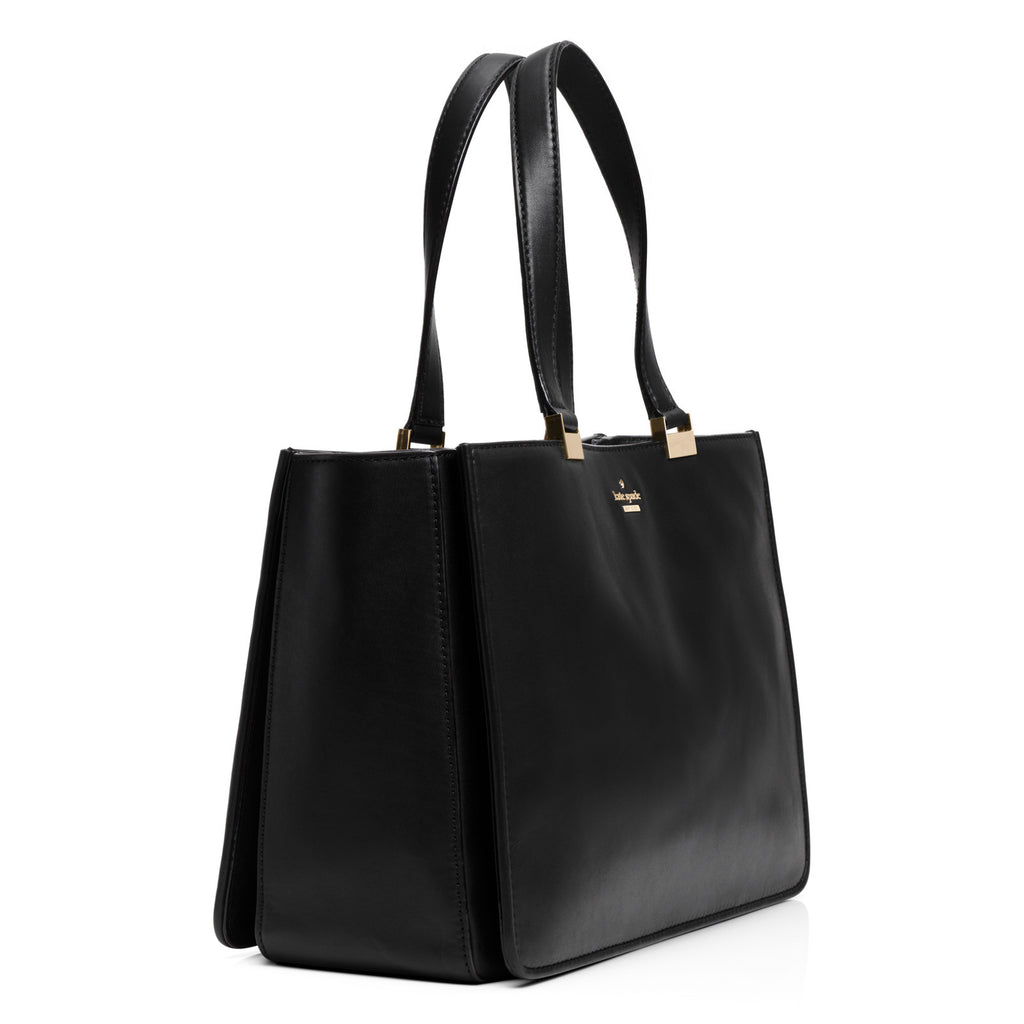 Everpurse Kate Spade Handbag with Phone Charger Frieda Black Tote﻿-Side View