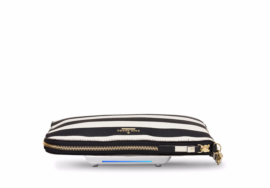 Black and white online striped kate spade purse