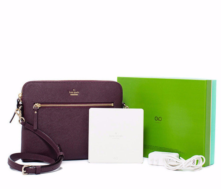 Everpurse Kate Spade Zana Black Crossbody Handbag with Phone Charger with Packaging