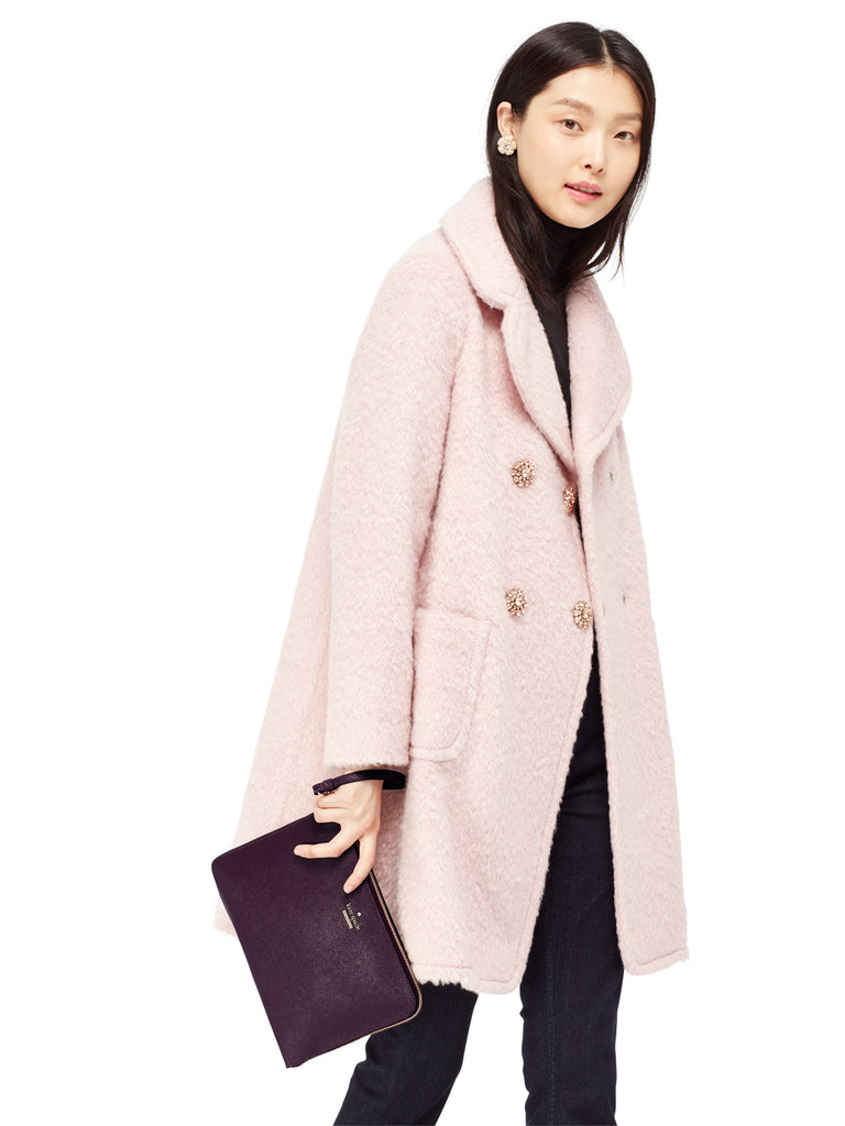 Everpurse Kate Spade Quentin Maroon Wristlet: Clutch Bag with Phone Charger with Model