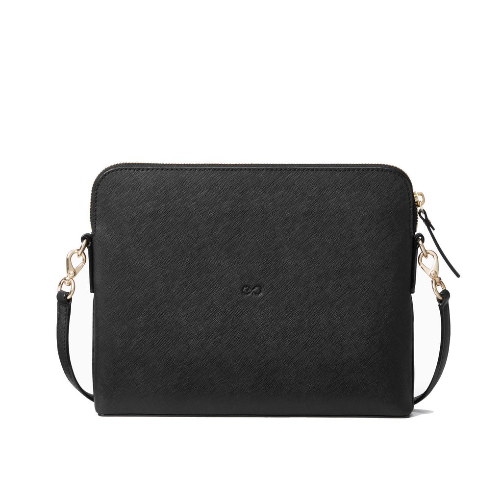 Everpurse Kate Spade Zana Black Crossbody Handbag with Phone Charger Front View