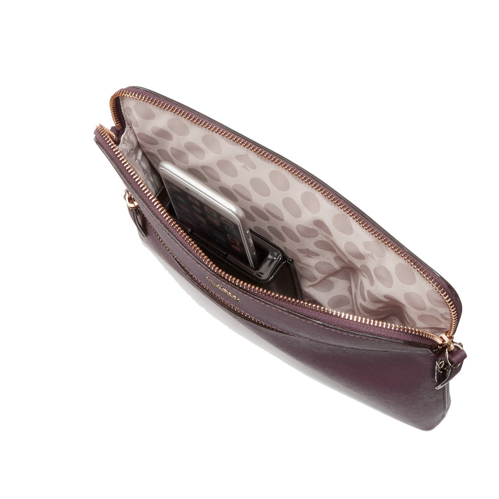 Everpurse Kate Spade Zana Maroon Crossbody Bag that Charges Phone Inside View