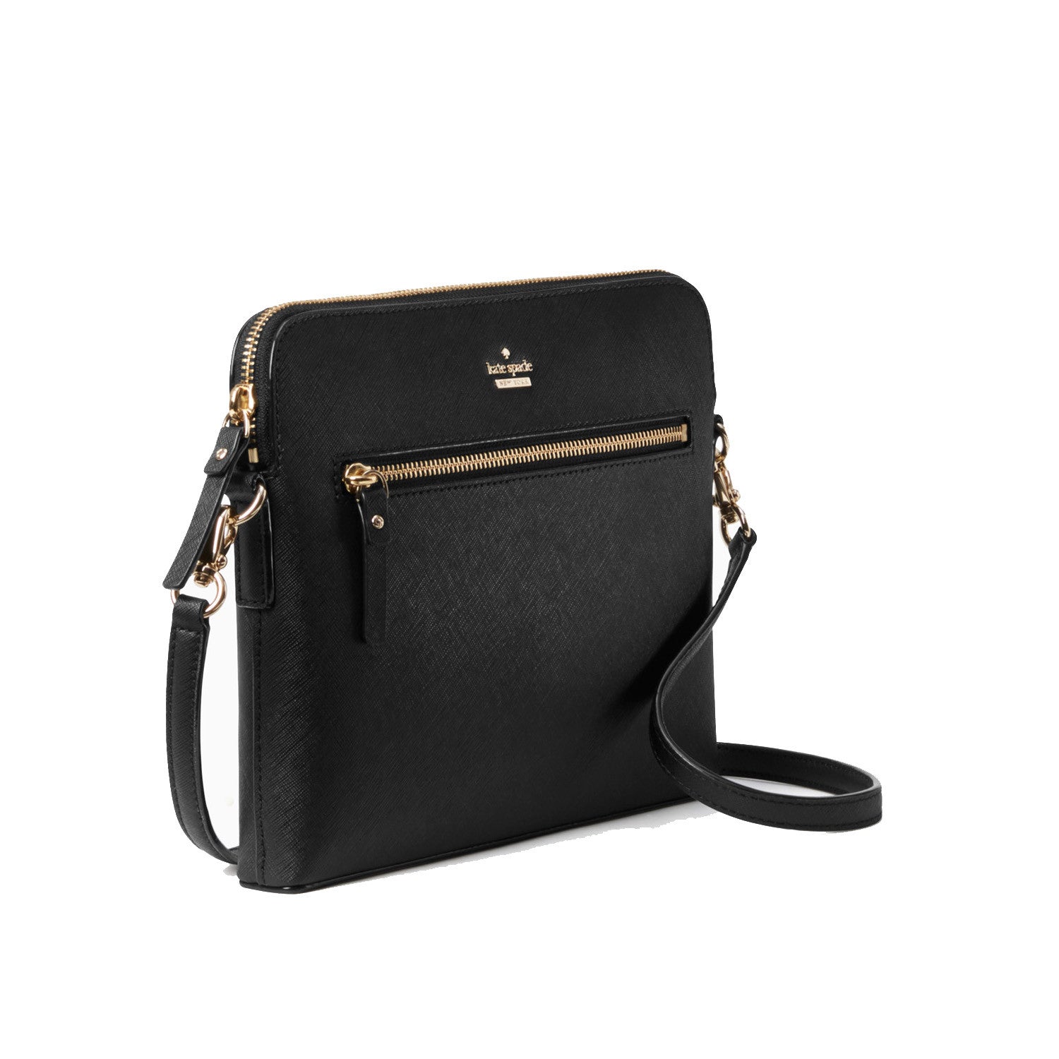 Vadoworld Crossbody Sacoche Bag - Medium Black With Lanyard Knot & Strap | Compact Organizer Bag